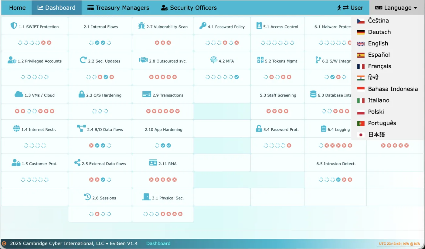 EviGen evidence dashboard